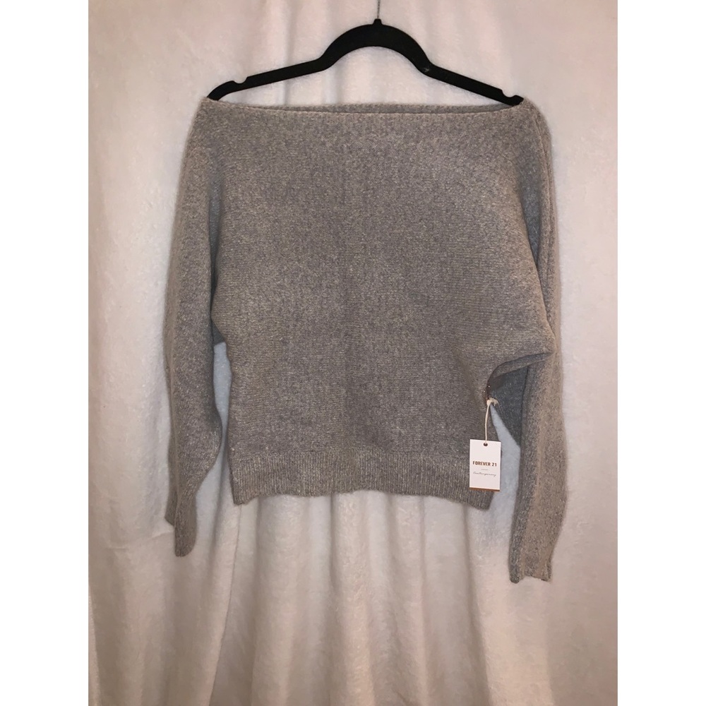 Grey Off the Shoulder Sweater